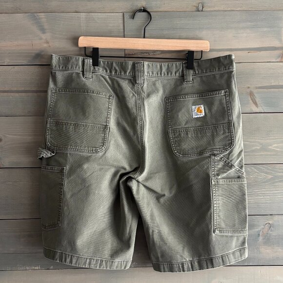 CARHARTT | Mens Relaxed Fit Canvas Shorts Olive Size 40 - Picture 3 of 5